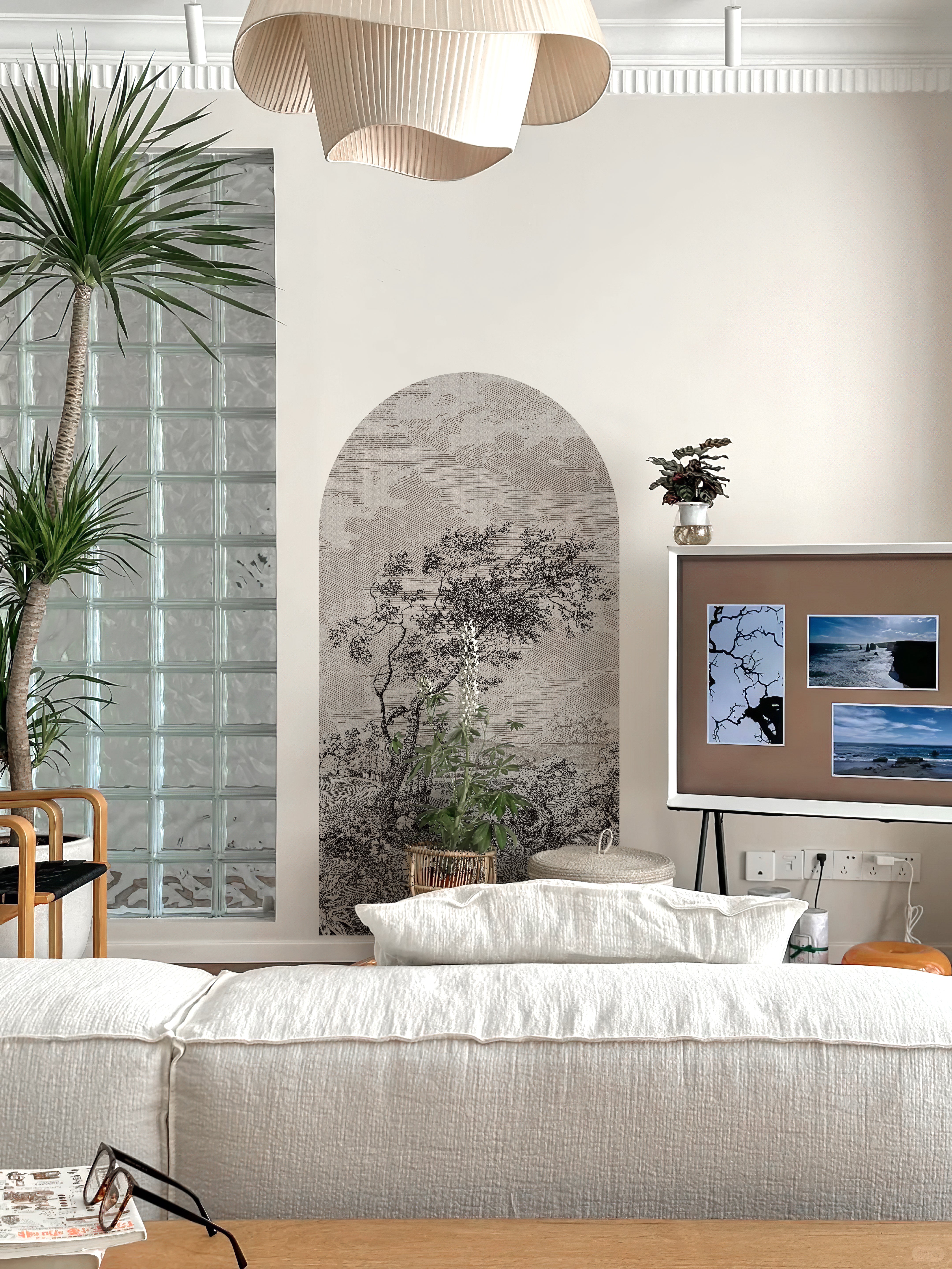 Arch Vintage Pastoral Landscape Peel and Stick Wall Decal