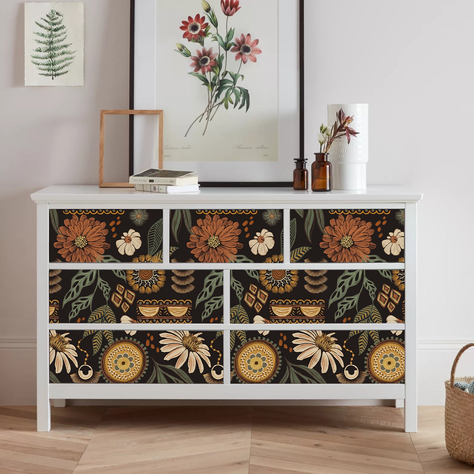 Boho Sun Floral Wallpaper