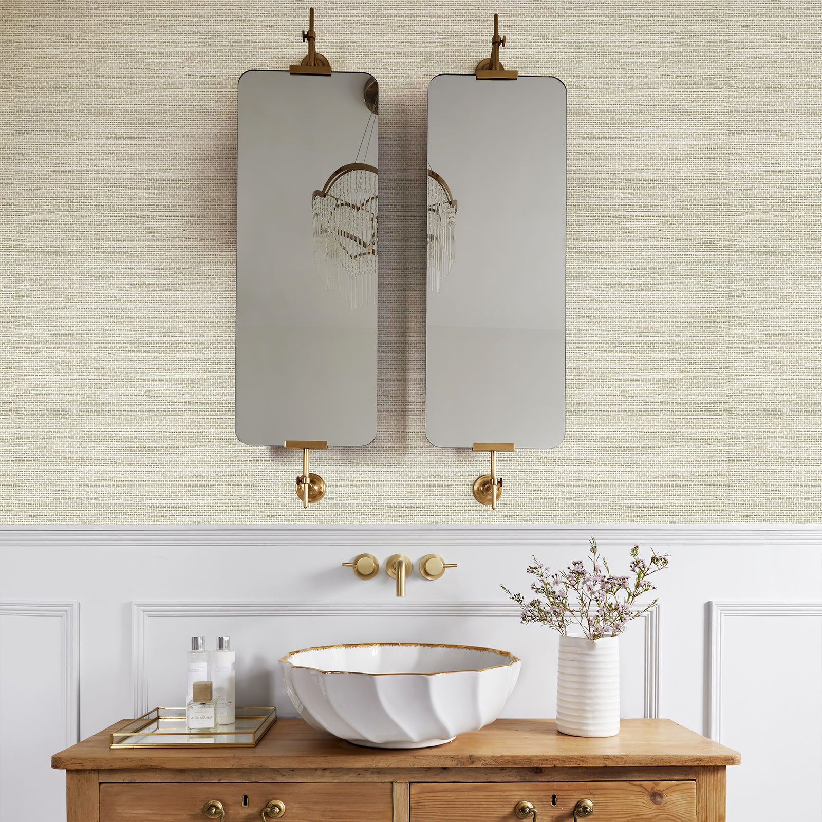 Grasscloth Woven Removable Peel and Stick Wallpaper