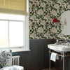 Green Floral Line Botanical Peel and Stick Wallpaper