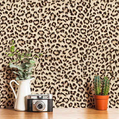 JIFFDIFF Leopard Print Peel and Stick Wallpaper