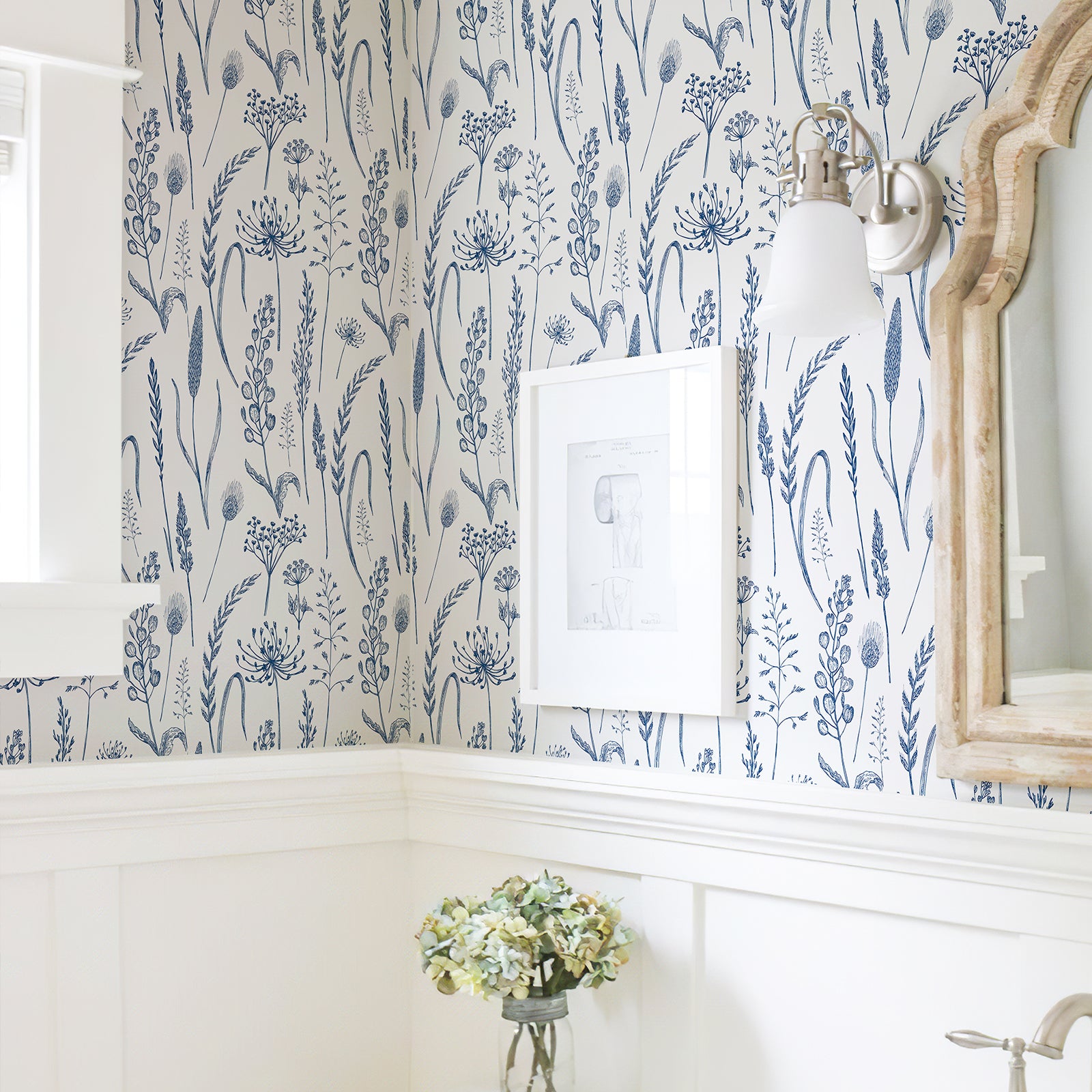 Farmhouse Botanical Wheat Meadow Peel and Stick Wallpaper