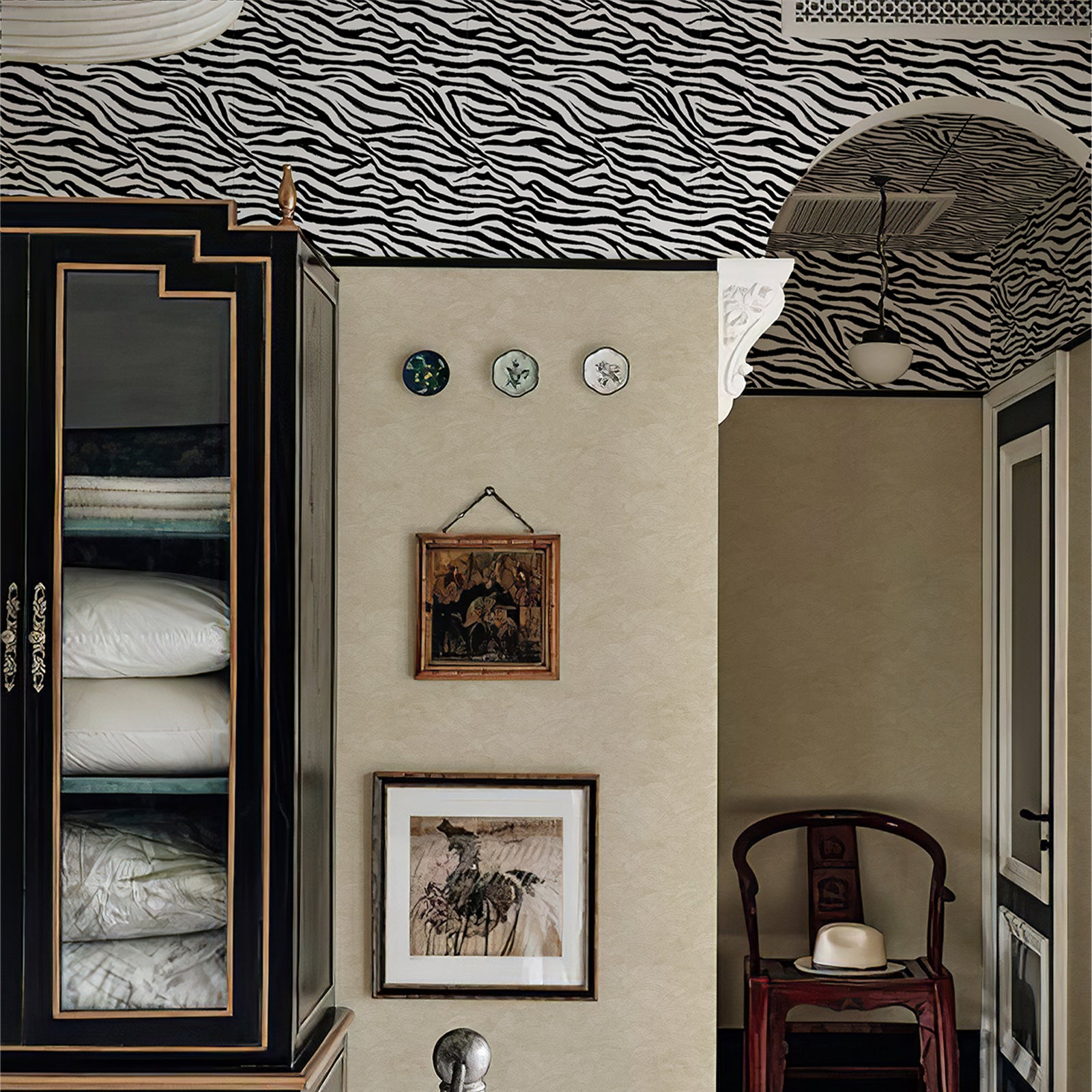 Zebra stripe self-adhesive wallpaper