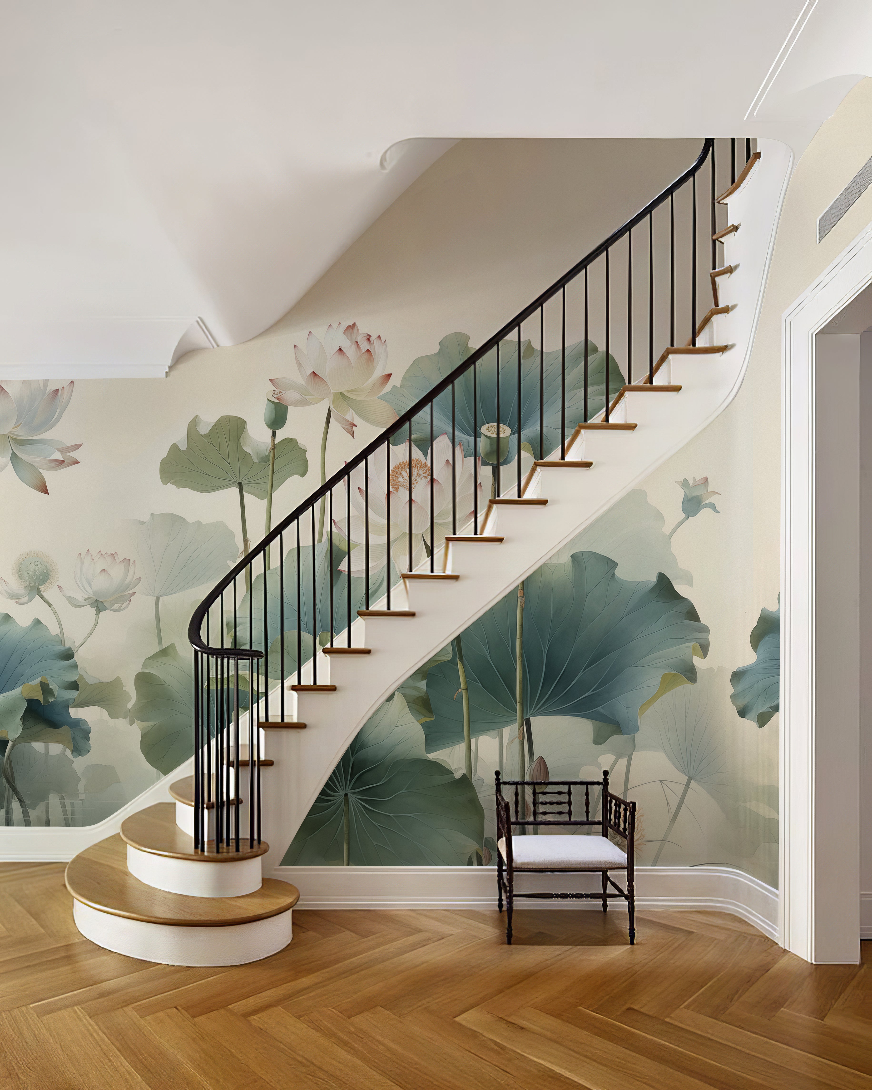 Lotus Pond Peel and Stick Wall Mural