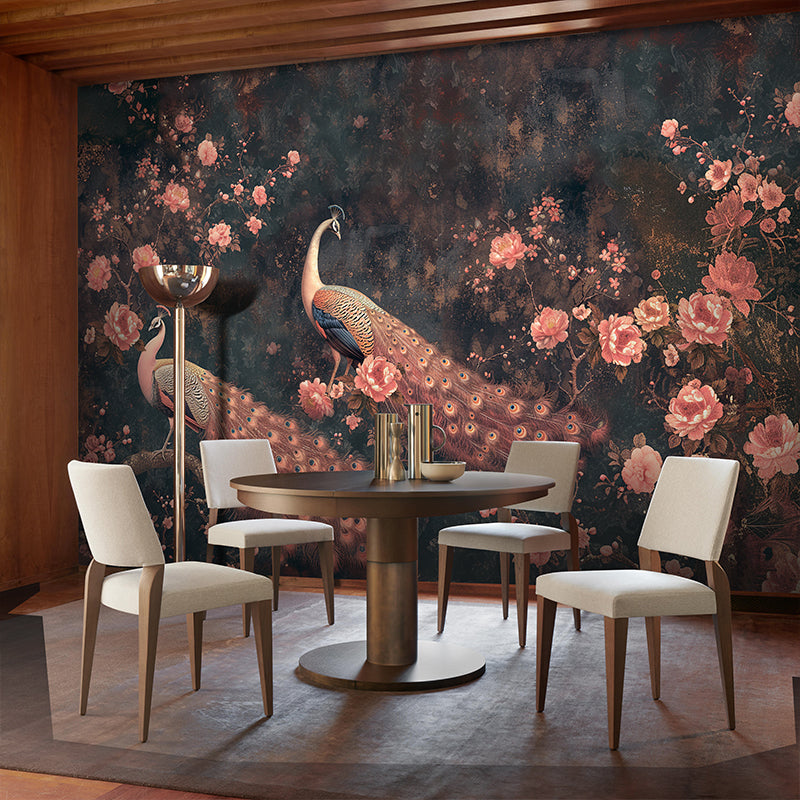Peacock Flower Peel and Stick Wall Mural
