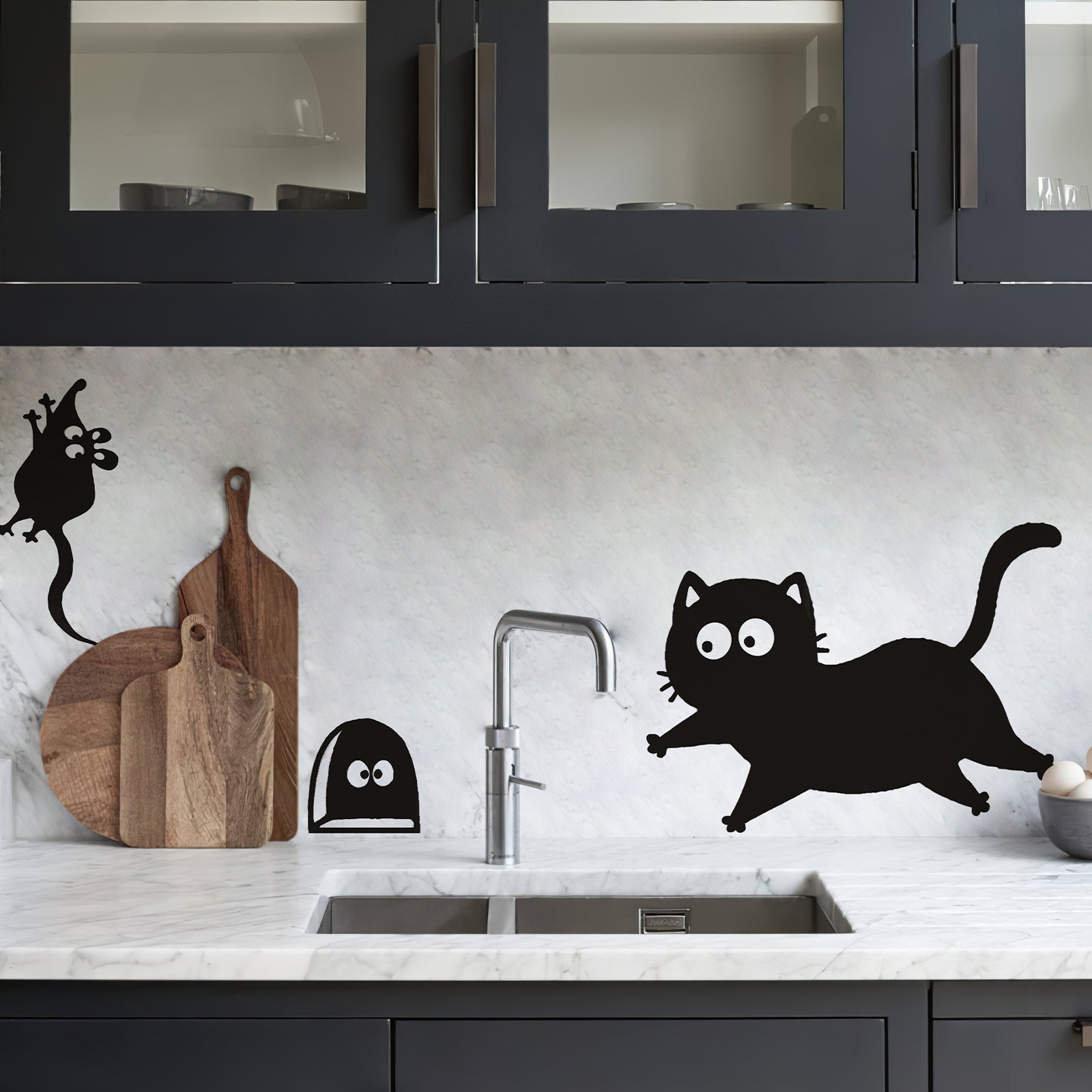 Cat & Mouse Peel and Stick Wall Decal