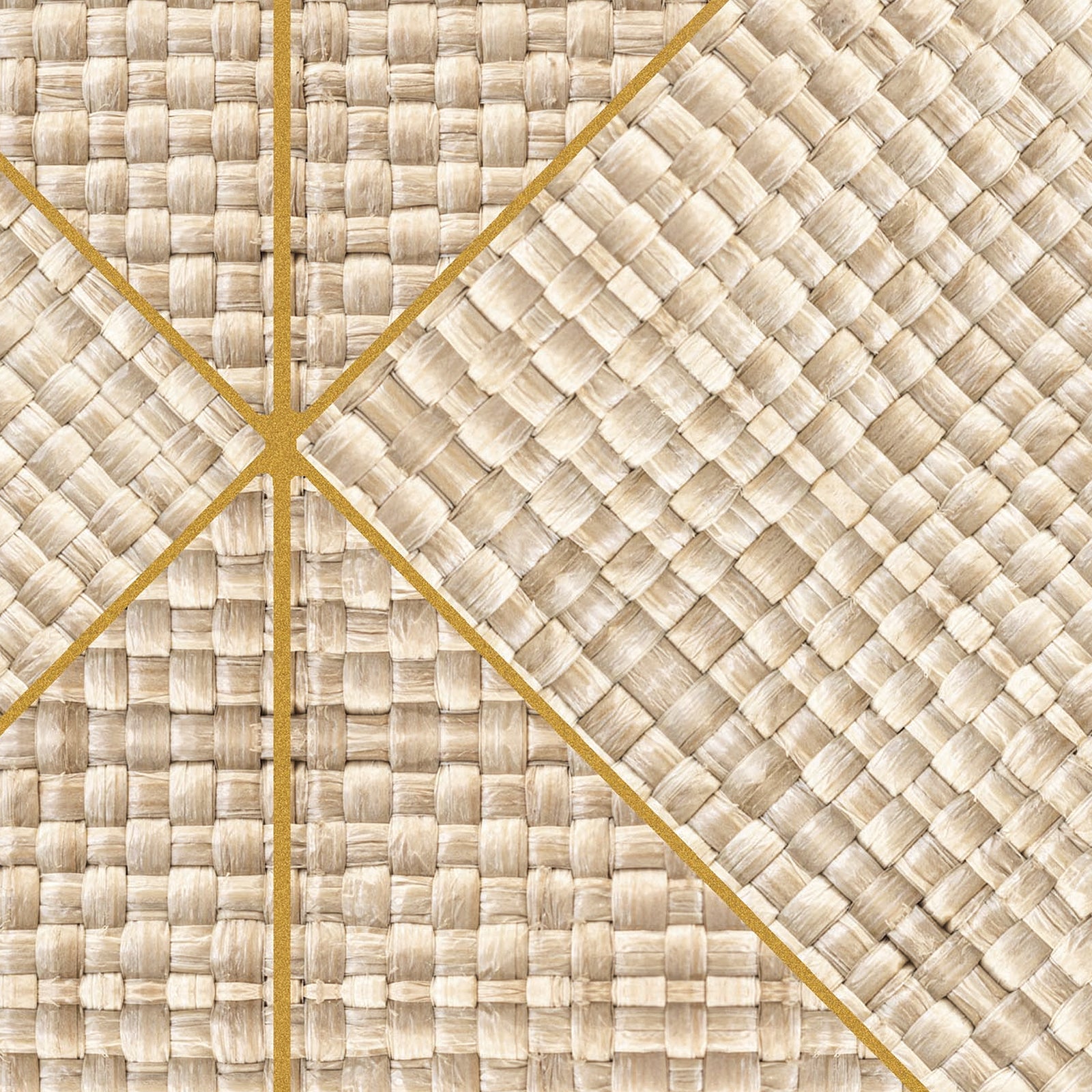 Gold-Lined Woven Grass Wallpaper
