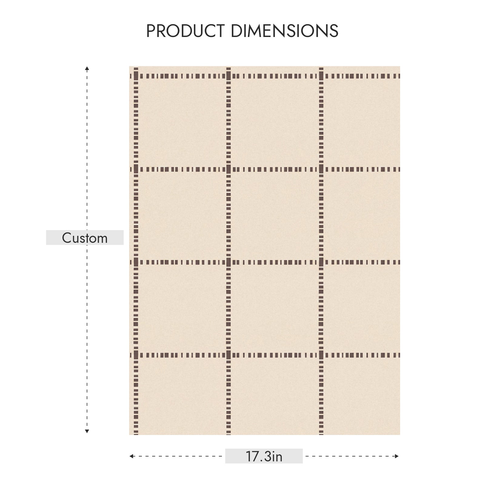 Cream Coffee Grid French Vintage Peel and Stick Wallpaper