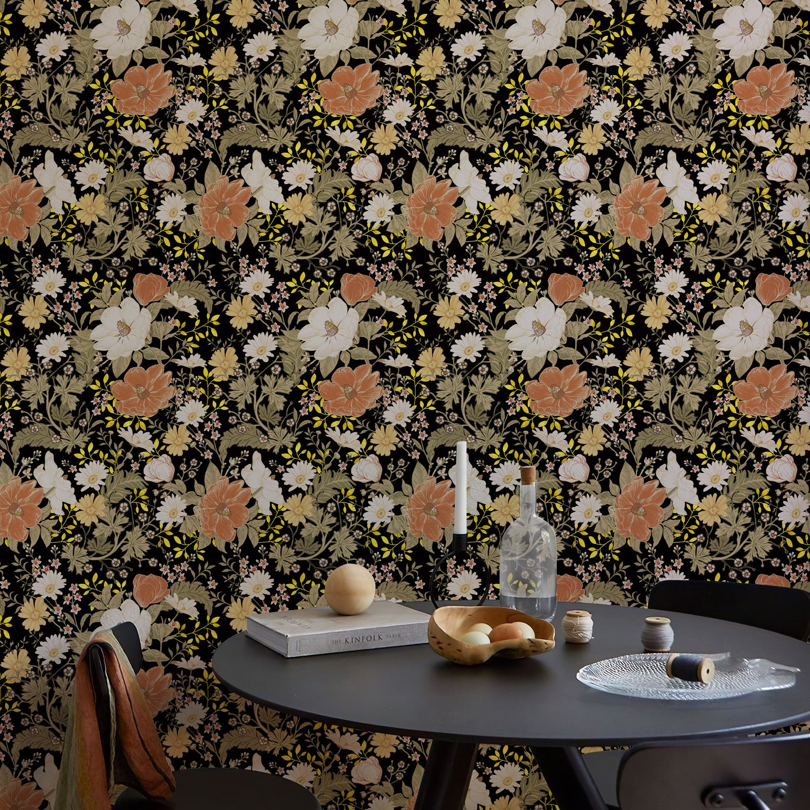 Vintage Farmhouse Botanical Wallpaper