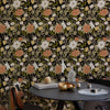 Vintage-Tapete im Landhausstil mit Blumenmuster in Grau