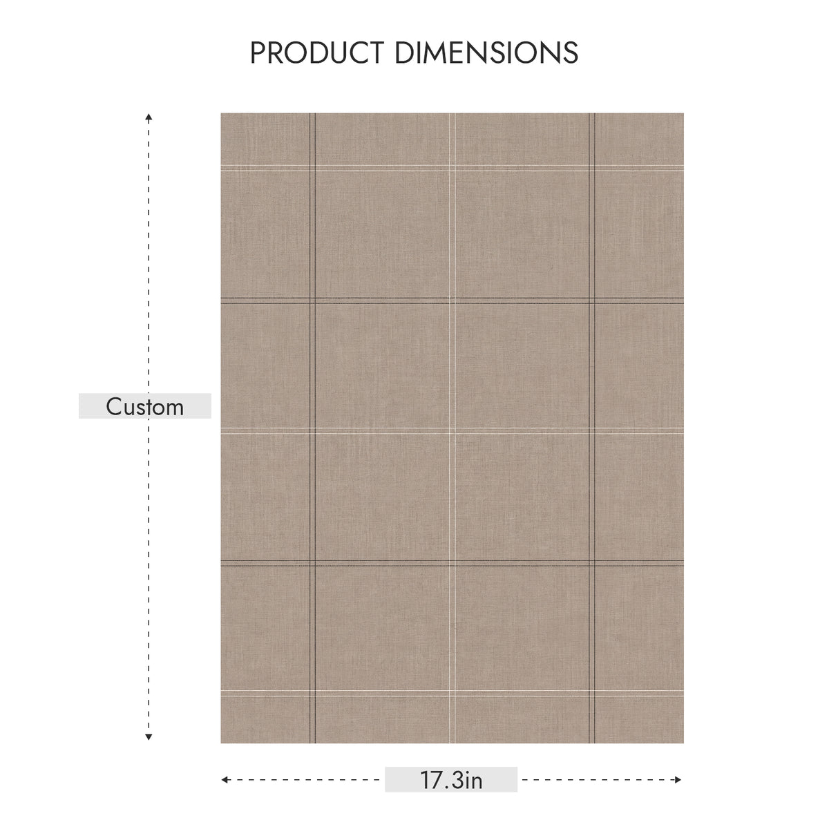 Truffle Brown Linen Textured Grid Peel and Stick Wallpaper