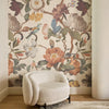 Beige Floral Branches Peel and Stick Wall Mural