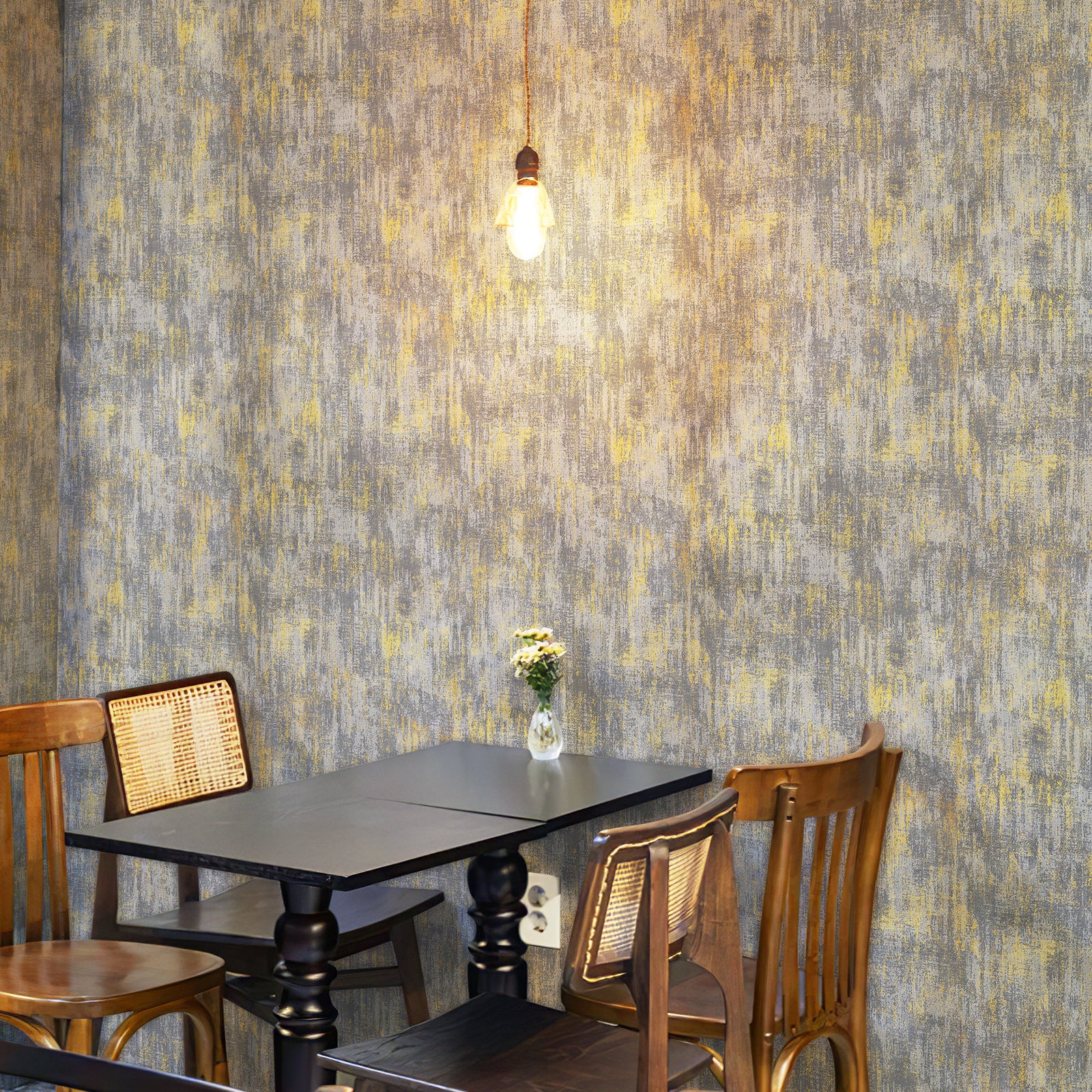 Distressed Metallic Wallpaper