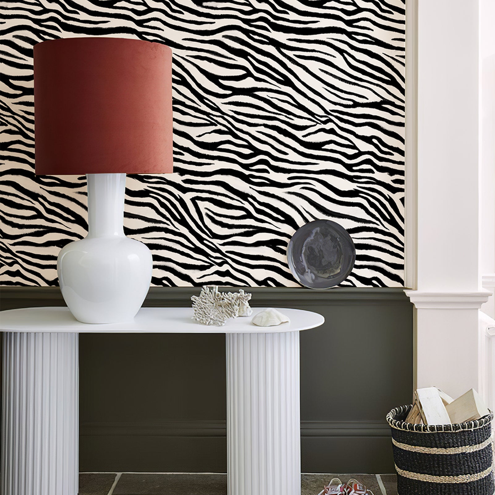 Zebra stripe self-adhesive wallpaper
