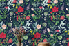 Navy Boho Blue Floral Peel and Stick Wallpaper