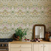 Vintage Strawberry Bird Wallpaper