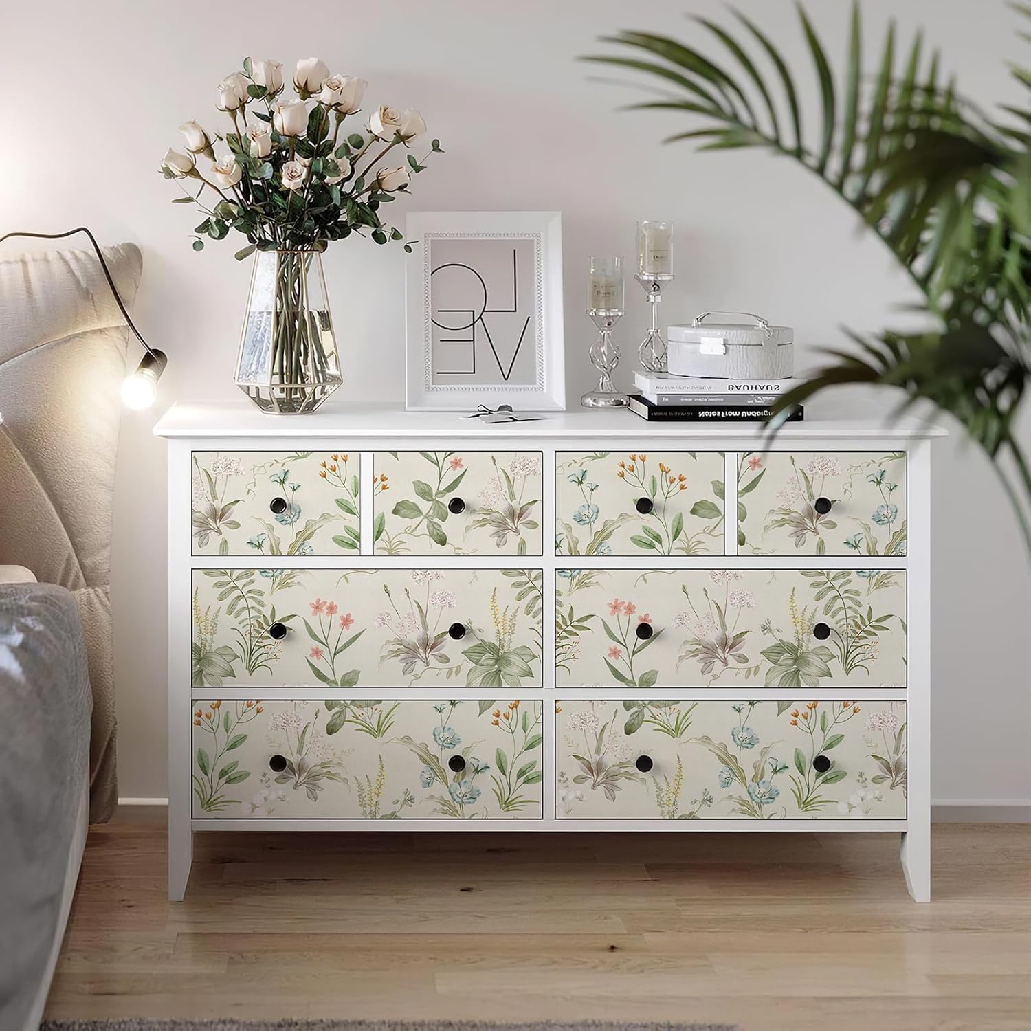 Beige Floral Contact Paper | Wildflower Botanical Pattern Wallpaper
