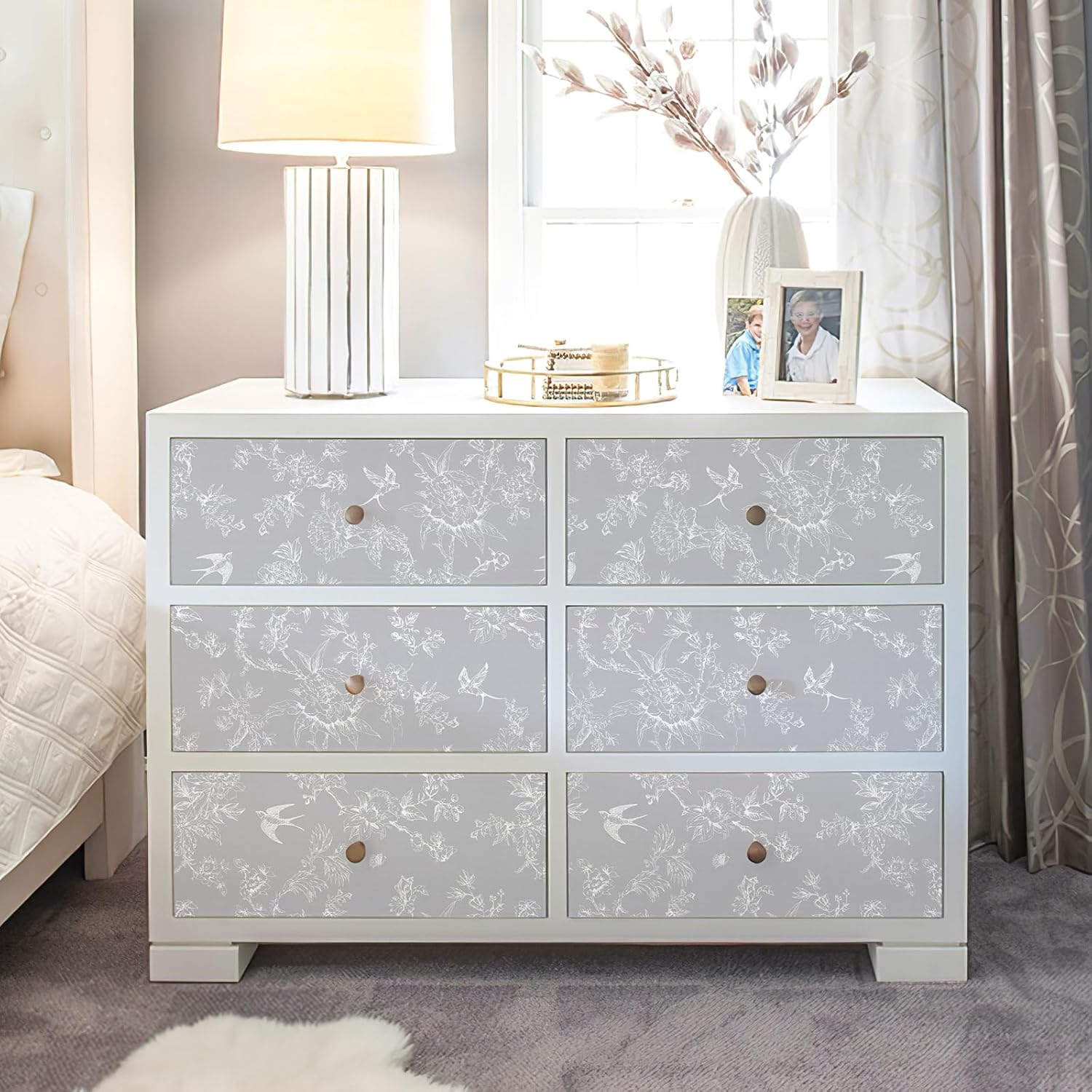 Retro Floral and Bird Pattern Self-Adhesive Wallpaper