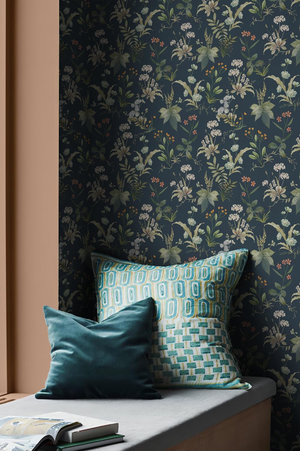 Beige Floral Contact Paper | Wildflower Botanical Pattern Wallpaper