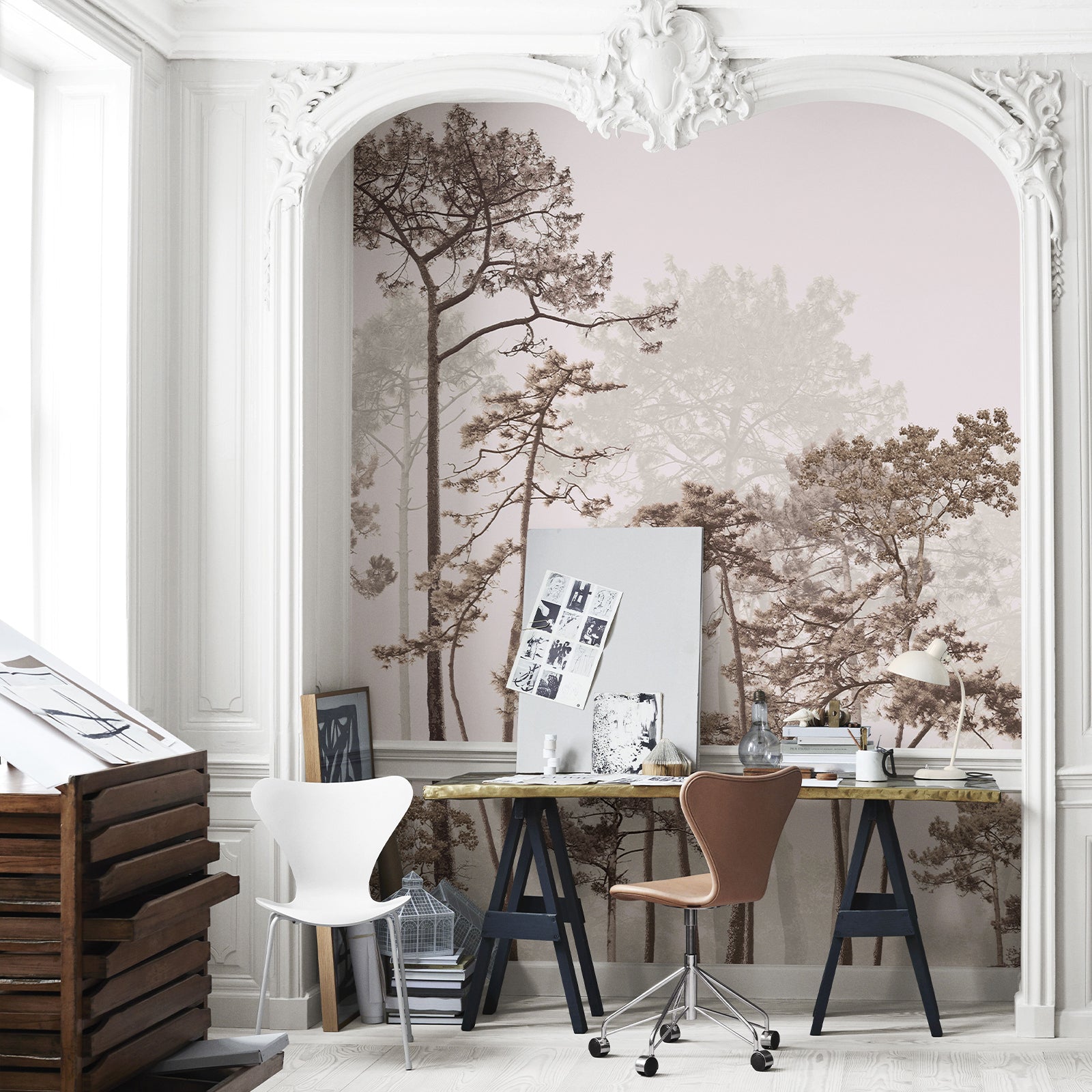 Forest Foggy Peel and Stick Wall Mural