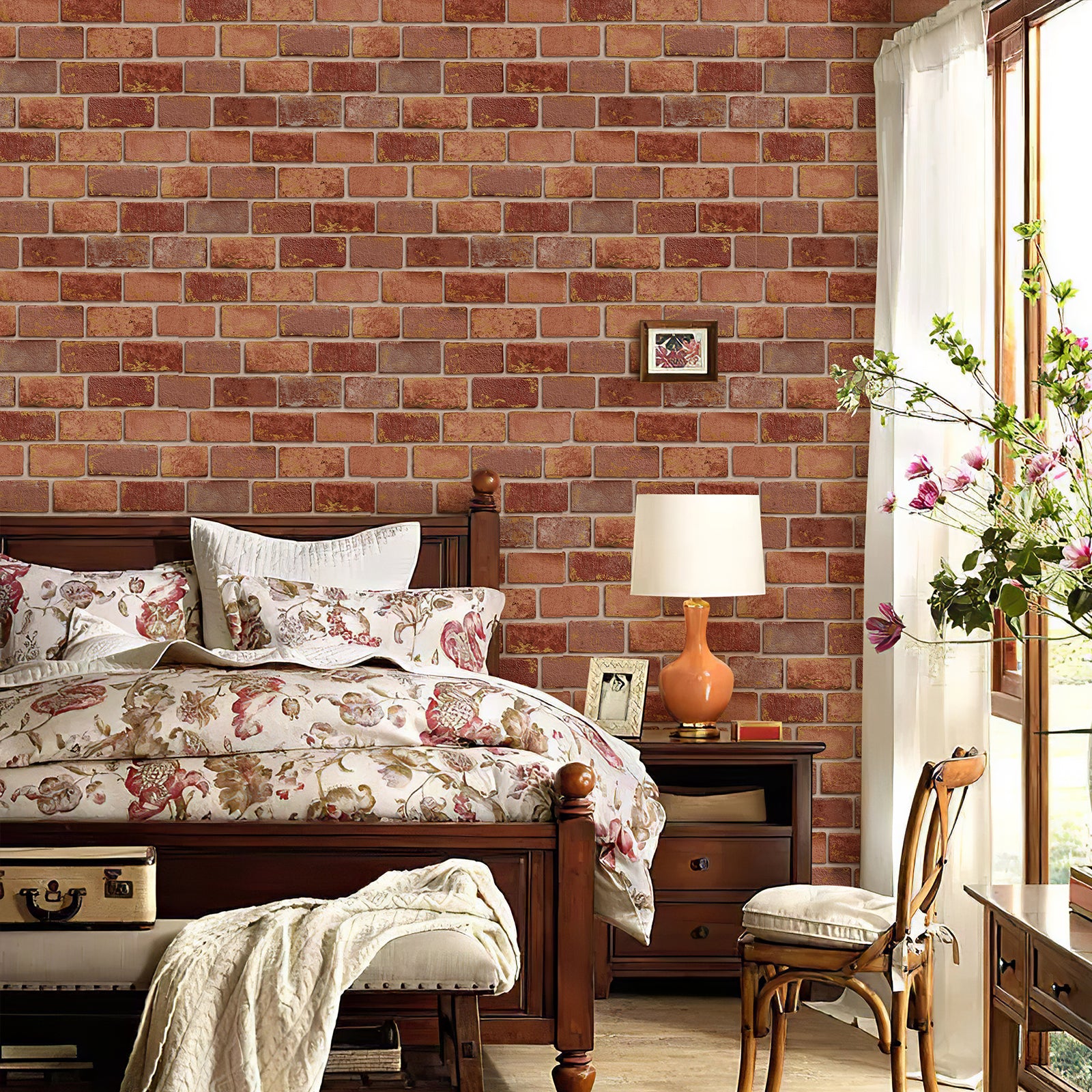 Muti-Color Brick Peel and Stick Wallpaper