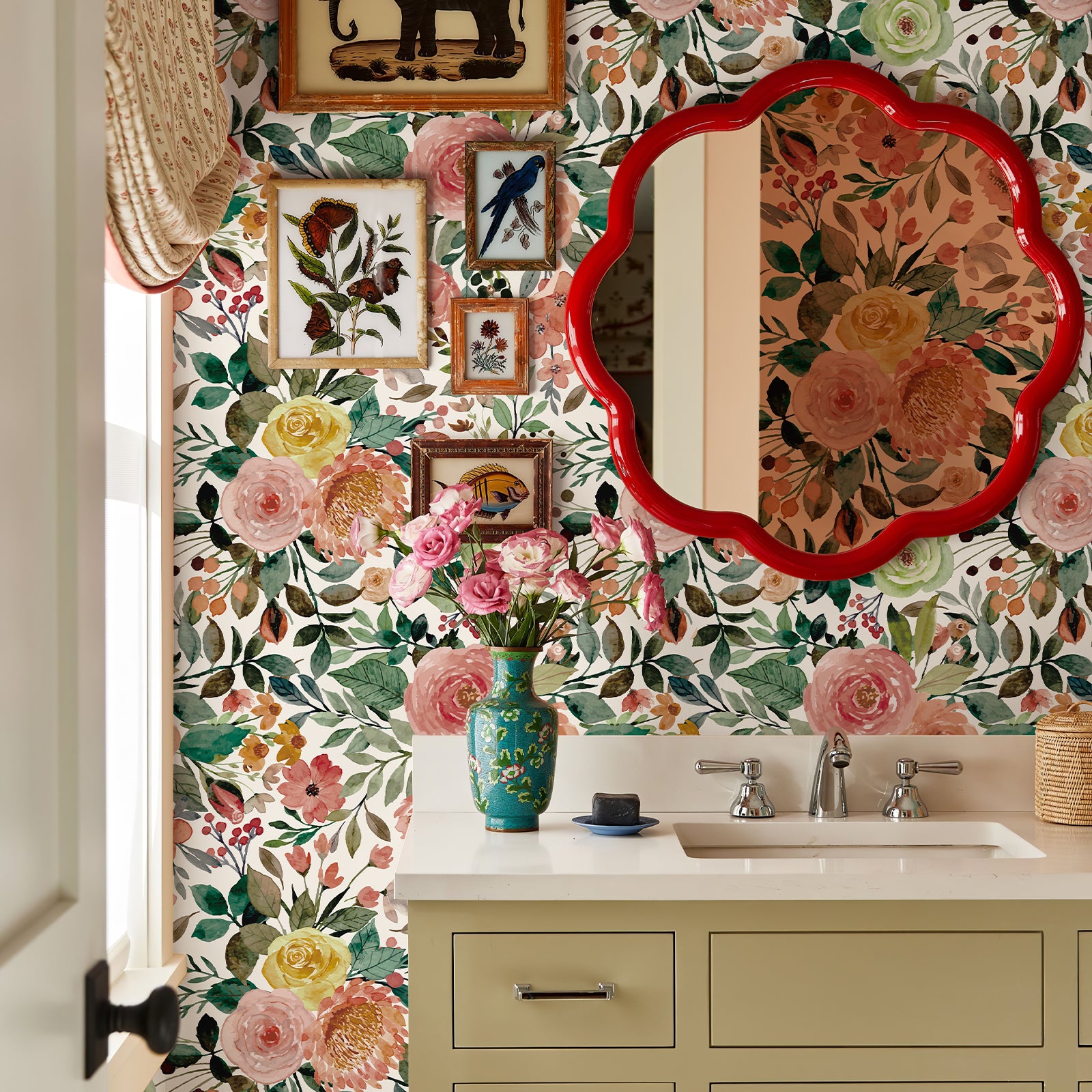 Multicolor Spring Garden Peel and Stick Nursery Wallpaper