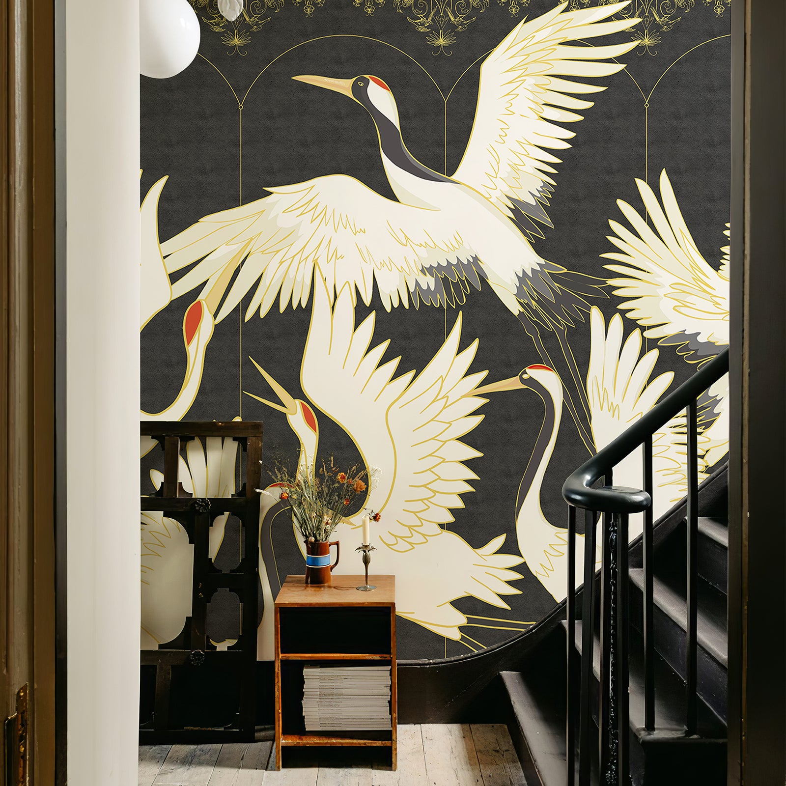 Soaring Cranes Peel and Stick Wall Mural