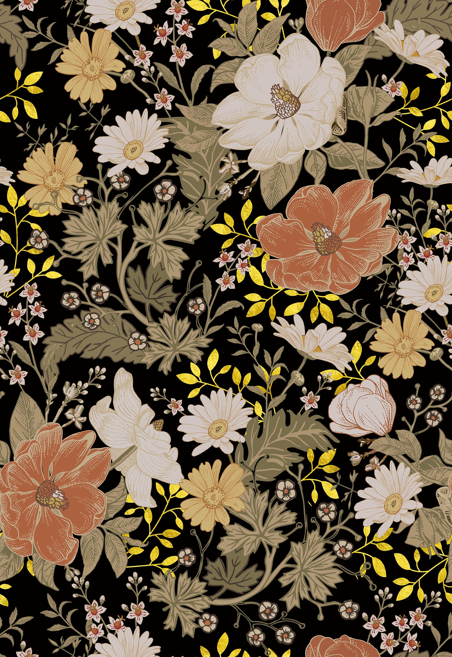 Vintage Farmhouse Botanical Peel and Stick Wallpaper