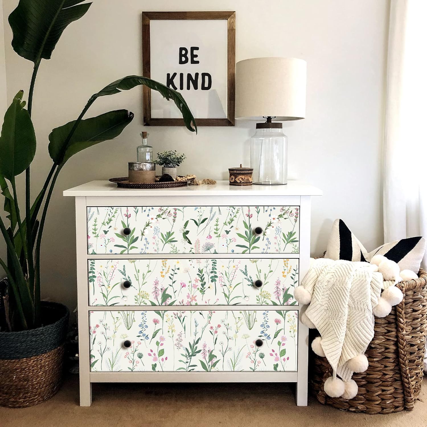 JiffDiff Floral Self-Adhesive Wallpaper
