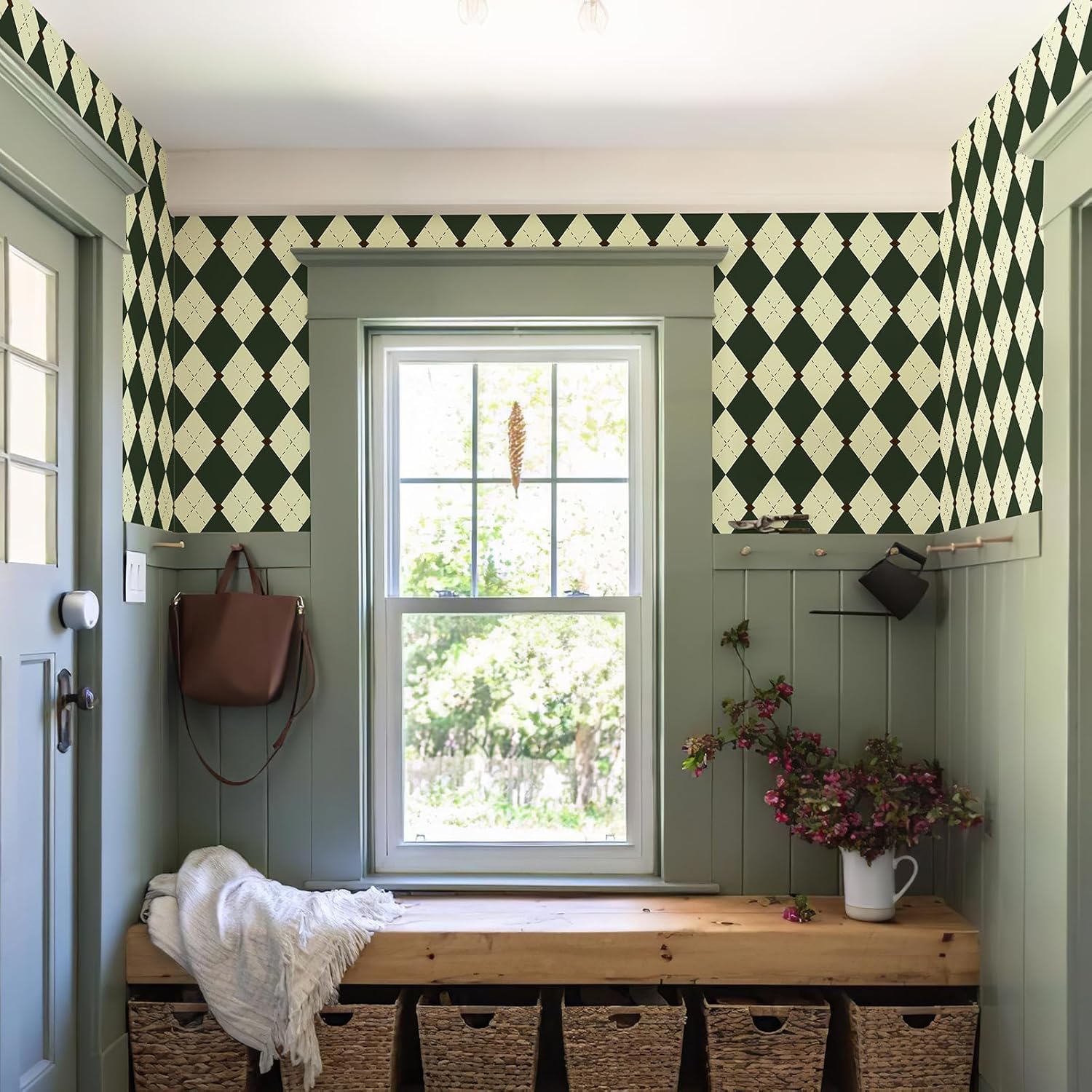 Retro Plaid Self-Adhesive Wallpaper