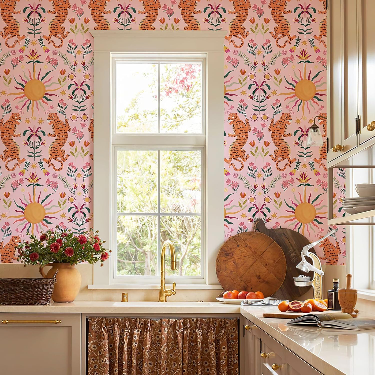 Tigger-Patterned Self-Adhesive Wallpaper