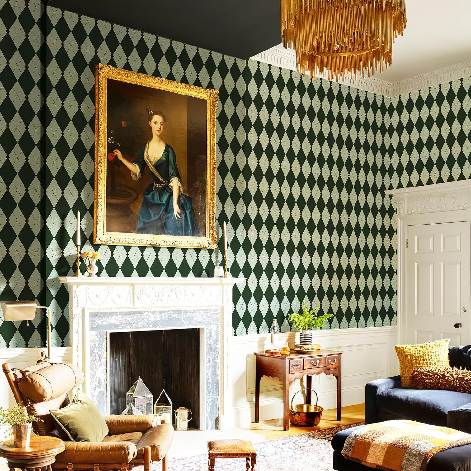 Retro Plaid Self-Adhesive Wallpaper