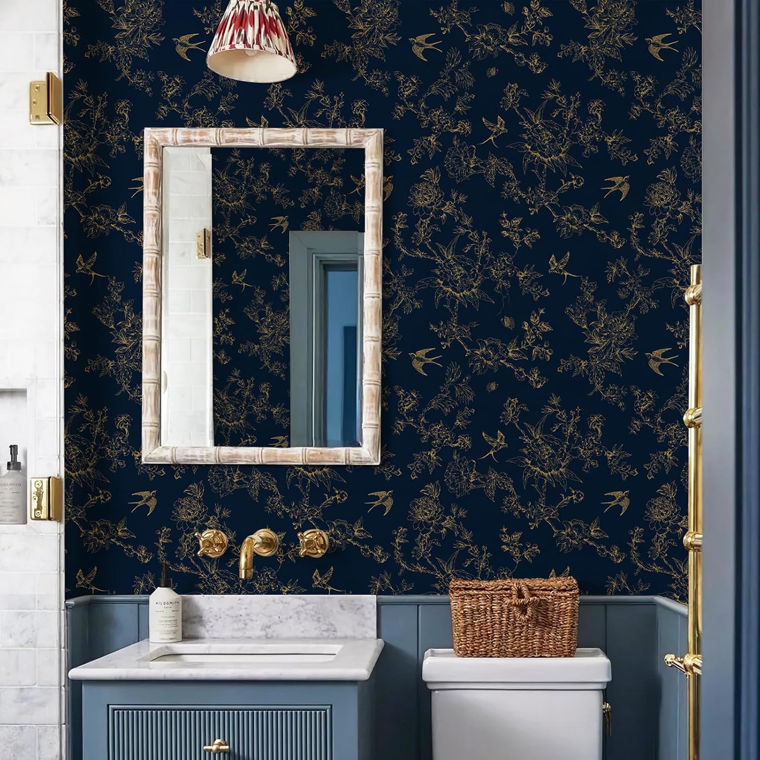 Retro Floral and Bird Pattern Self-Adhesive Wallpaper