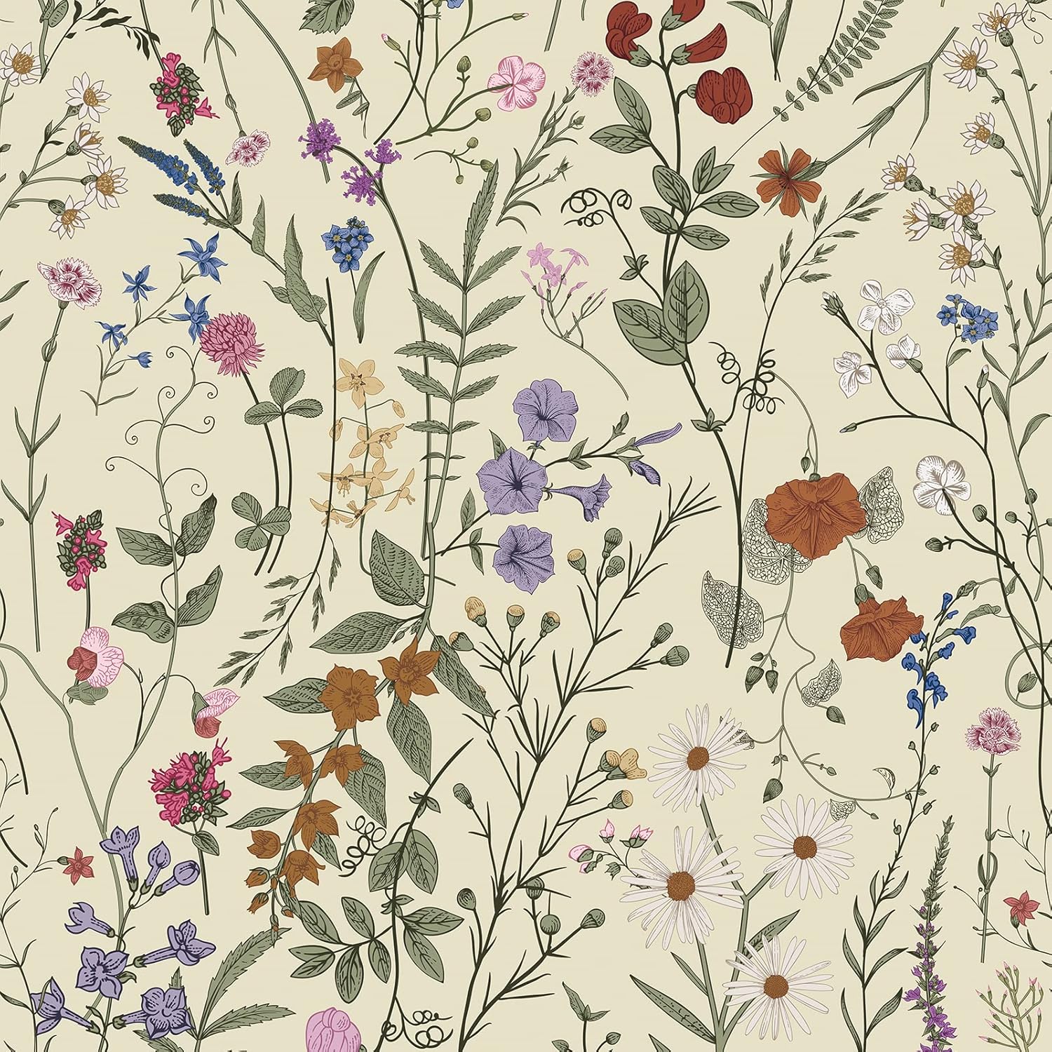 JiffDiff Floral Self-Adhesive Wallpaper