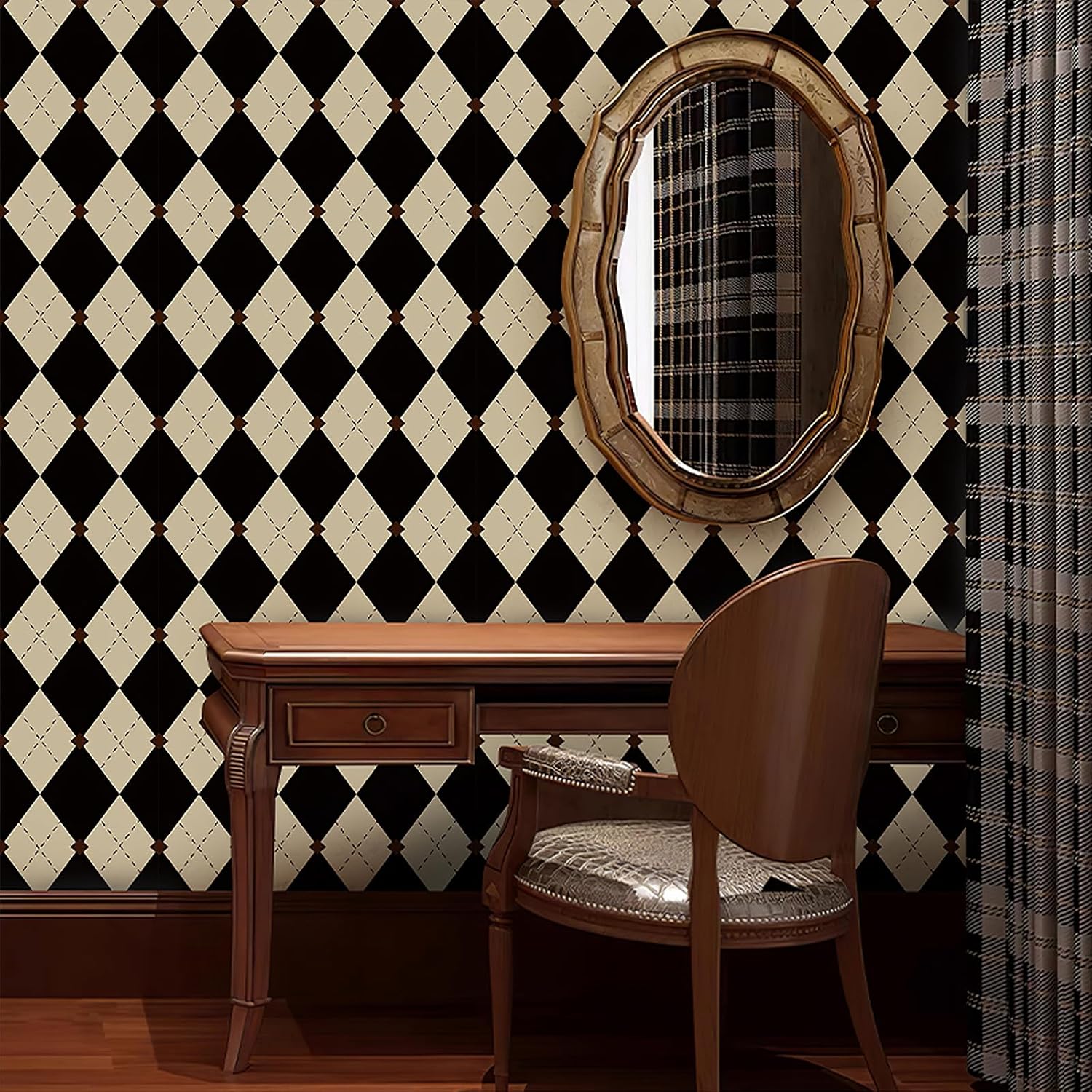 Retro Plaid Self-Adhesive Wallpaper