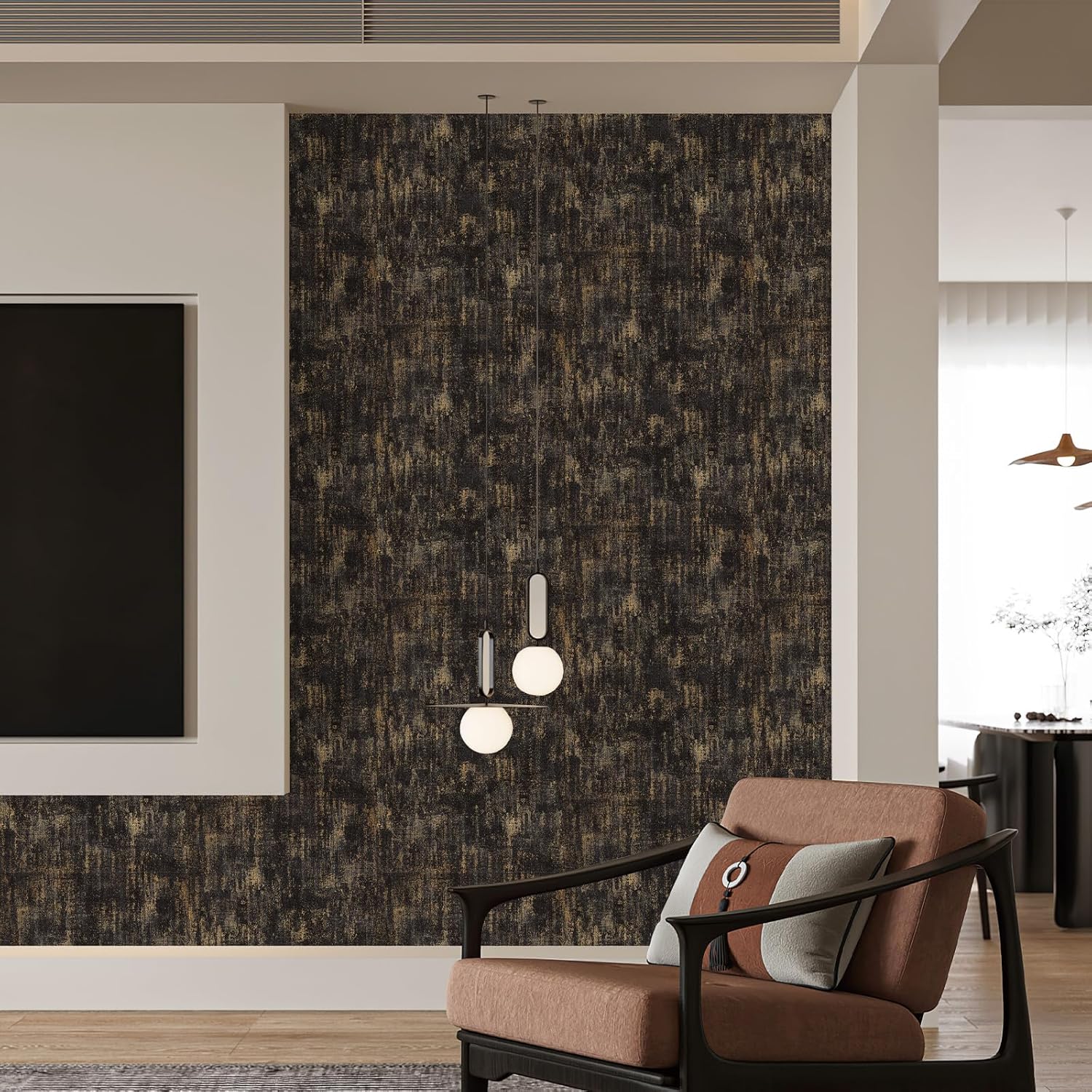 Industrial-Style Metal and Concrete Wallpaper