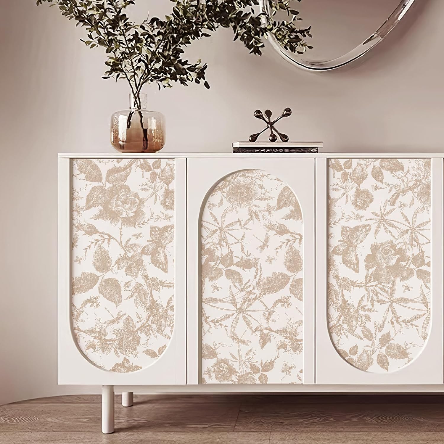 Vintage Butterfly and Floral Wallpaper — Black Rose Pattern