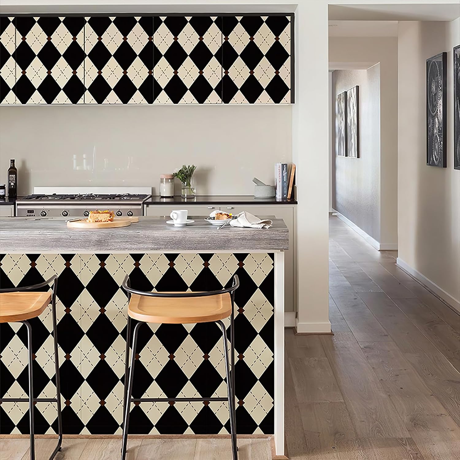Retro Plaid Self-Adhesive Wallpaper