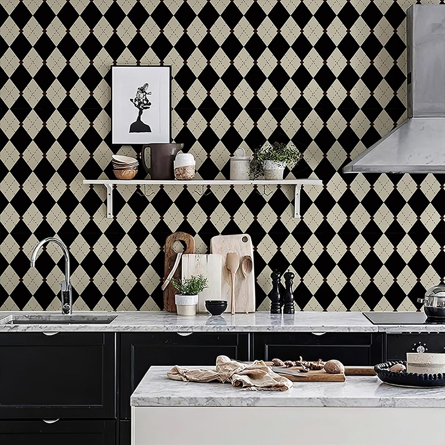 Retro Plaid Self-Adhesive Wallpaper