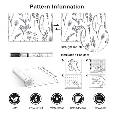 Farmhouse Botanical Wheat Meadow Peel and Stick Wallpaper