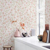 Soft Pink Cute Floral Peel and Stick Waterproof Wallpaper
