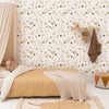 Grey Flower Branch and Leaf Wallpaper