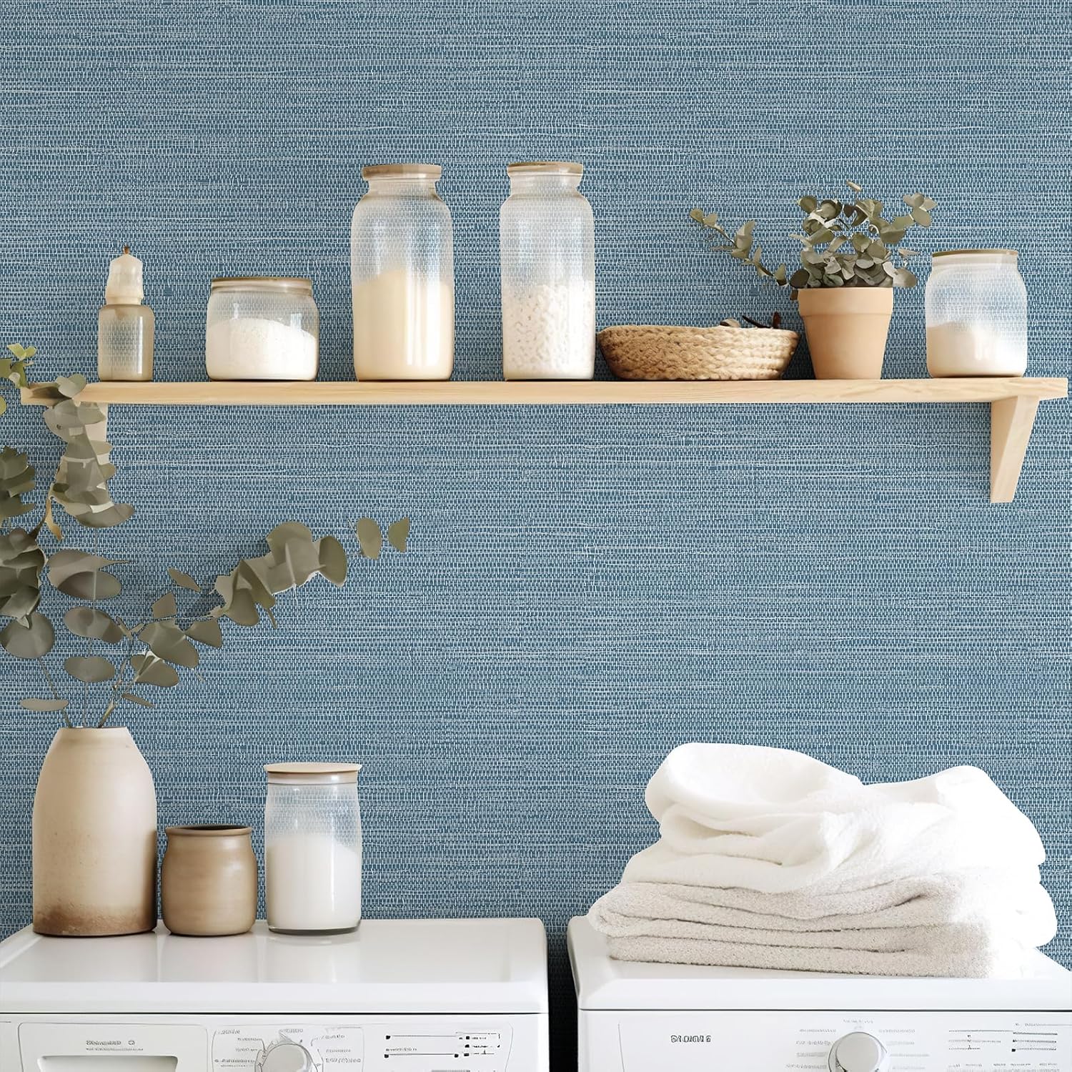 Woven Grass-Texture Wallpaper — Self-Adhesive (Peel-and-Stick)