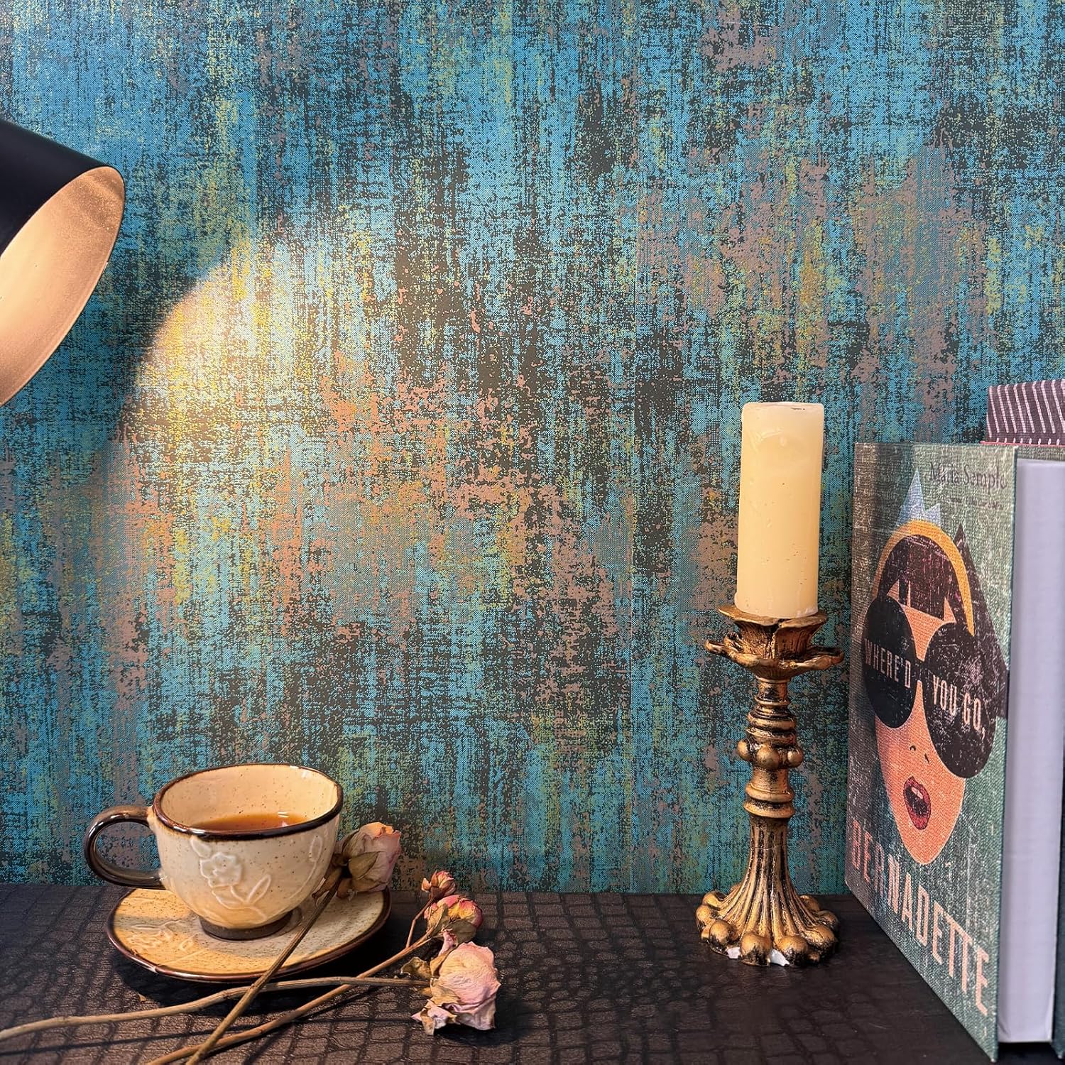 Industrial-Style Metal and Concrete Wallpaper