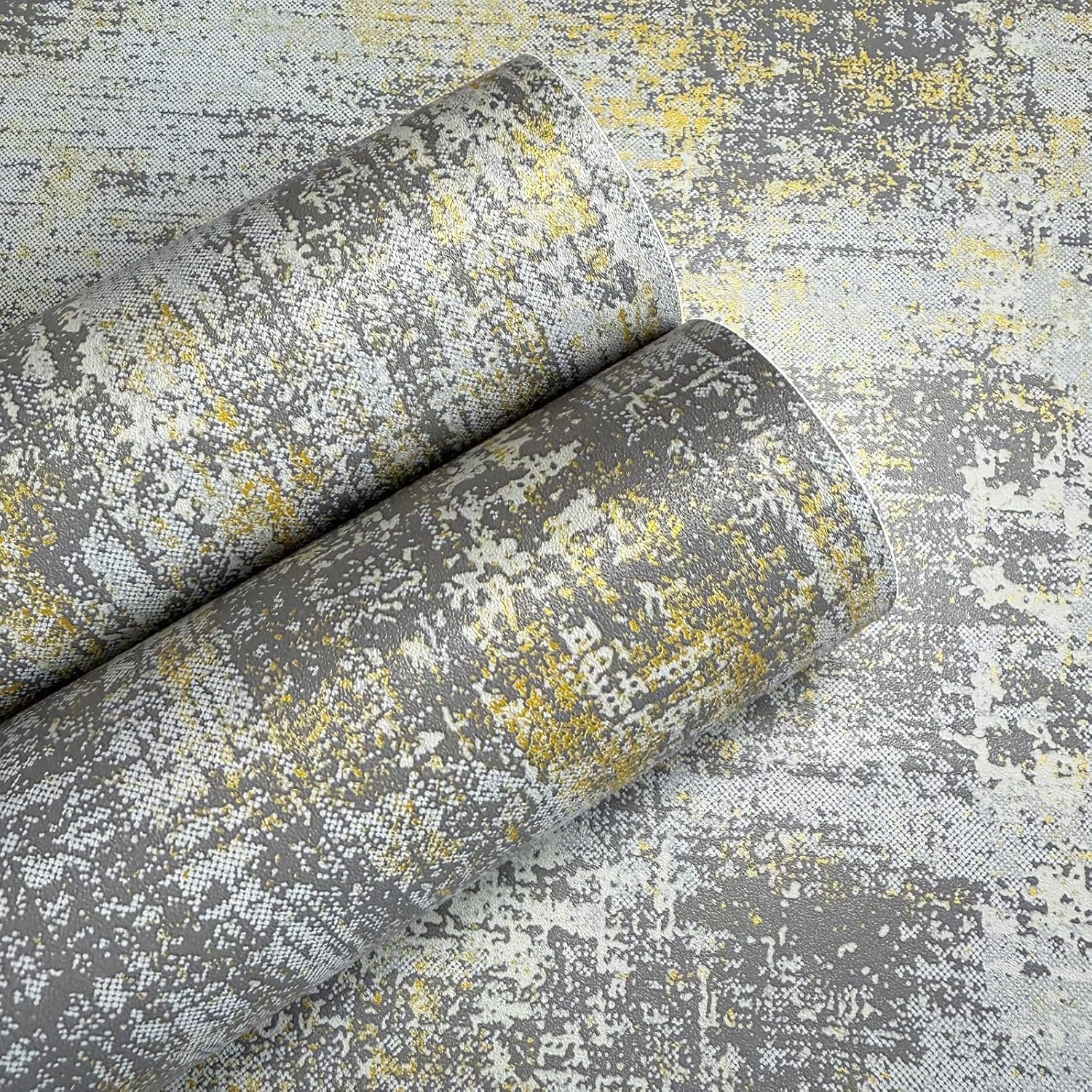Industrial-Style Metal and Concrete Wallpaper