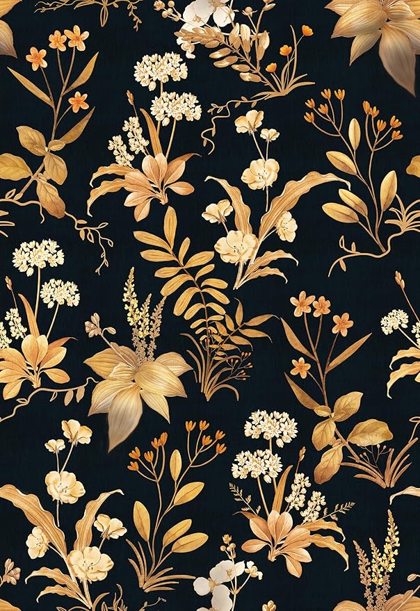 Beige Floral Contact Paper | Wildflower Botanical Pattern Wallpaper