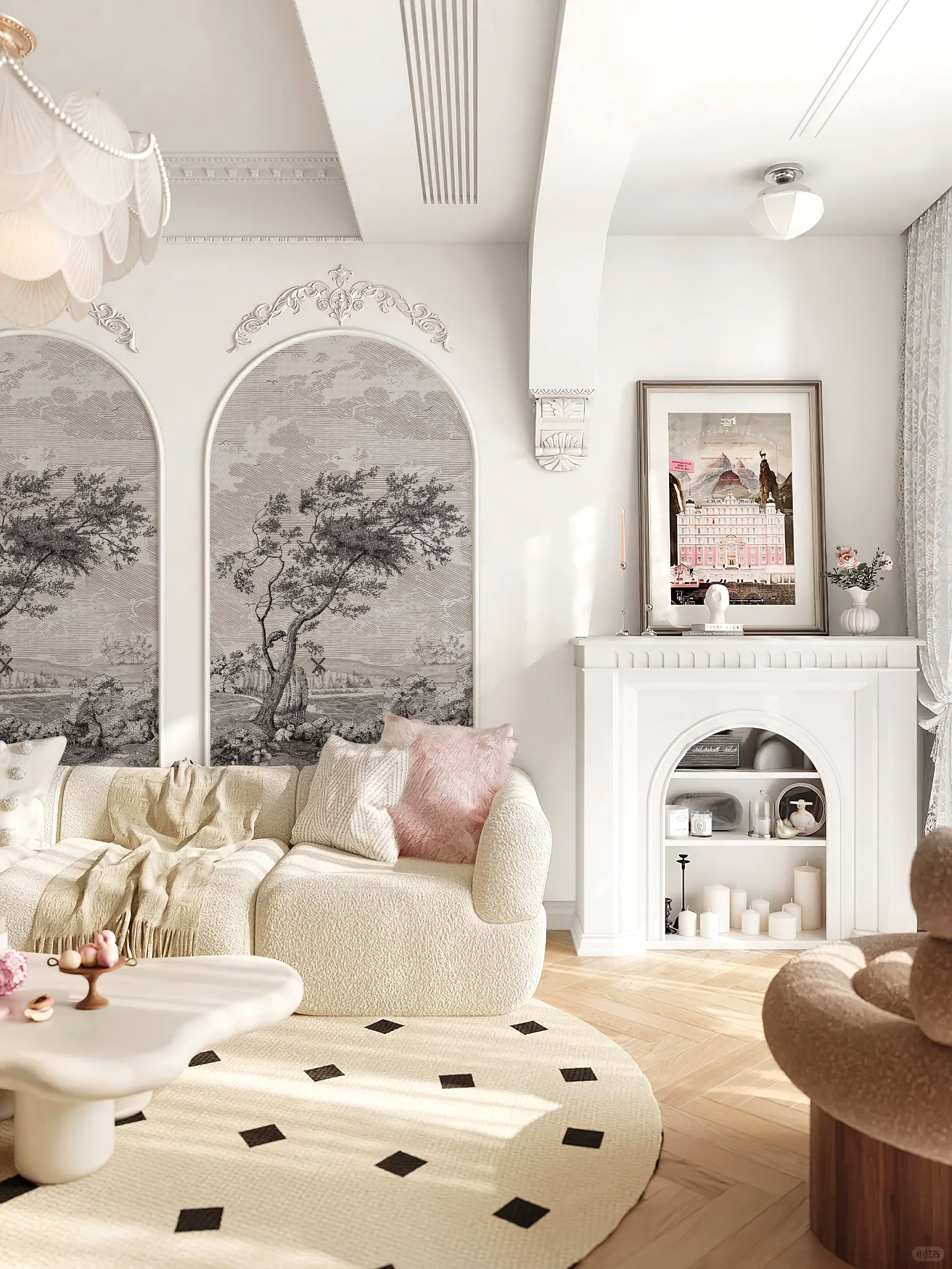 Arch Vintage Pastoral Landscape Peel and Stick Wall Decal