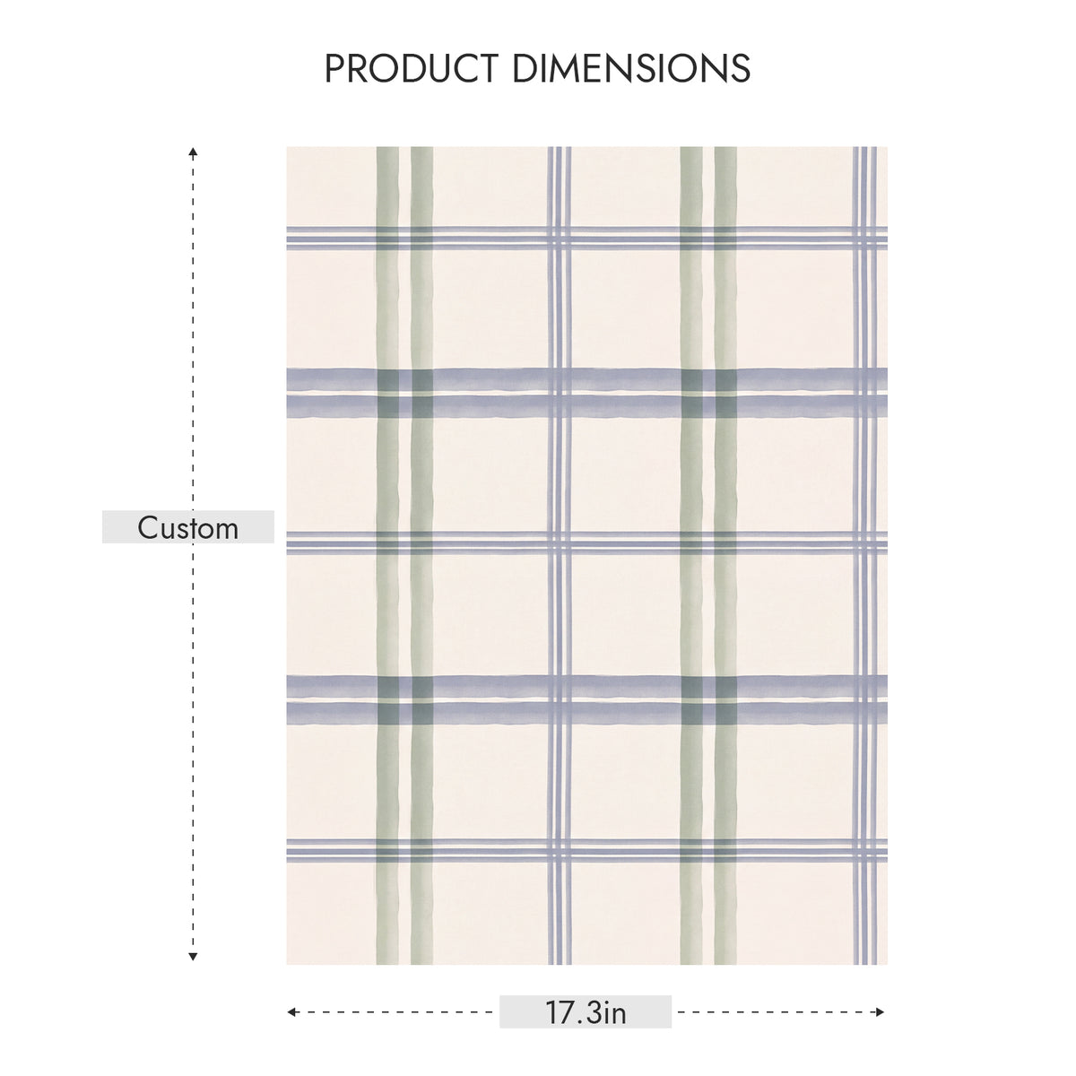 Green blue plaid light window grid wallpaper dimension chart custom size available