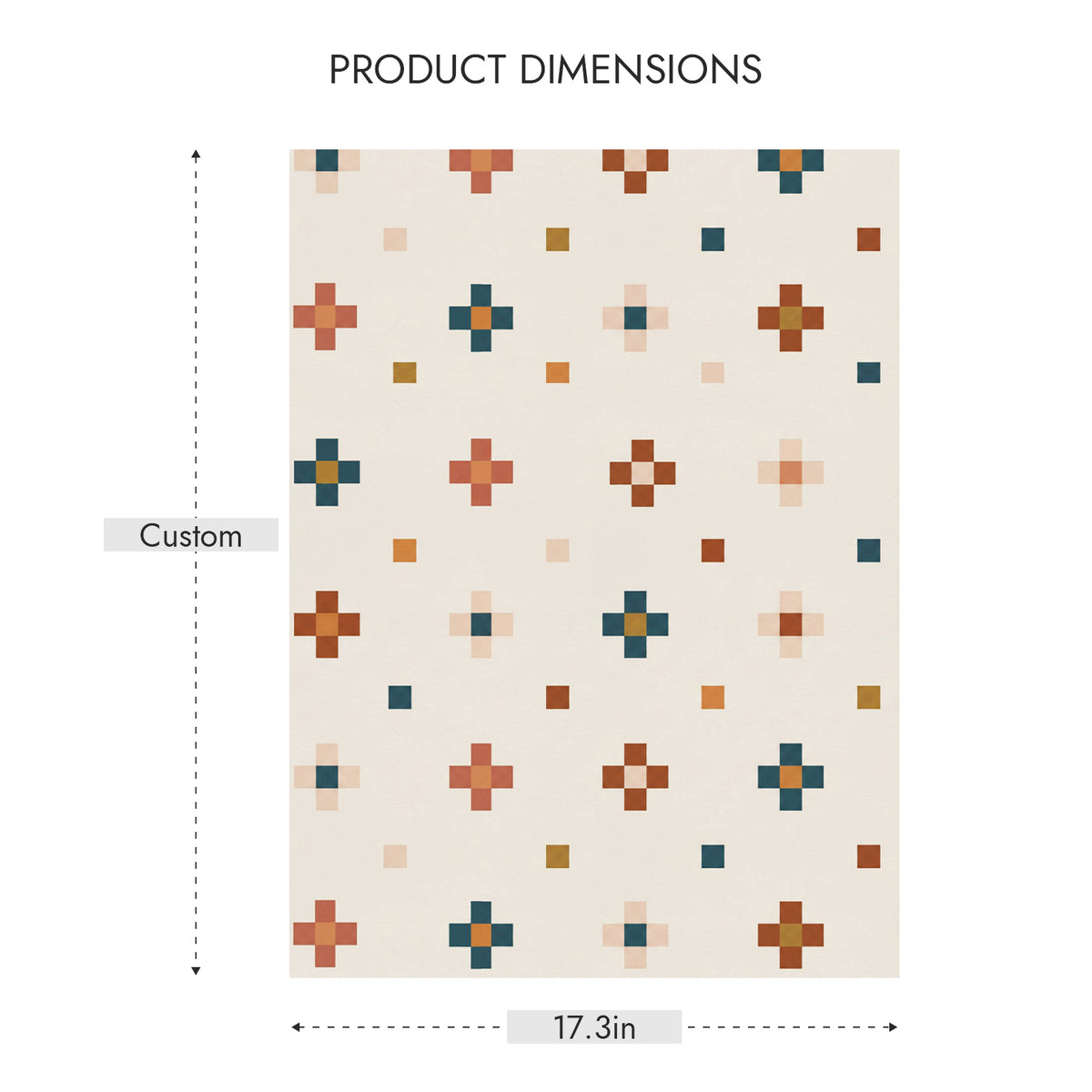 Rustic Cross Stitch Stamp Floral Cottage wallpaper dimension chart custom size mural