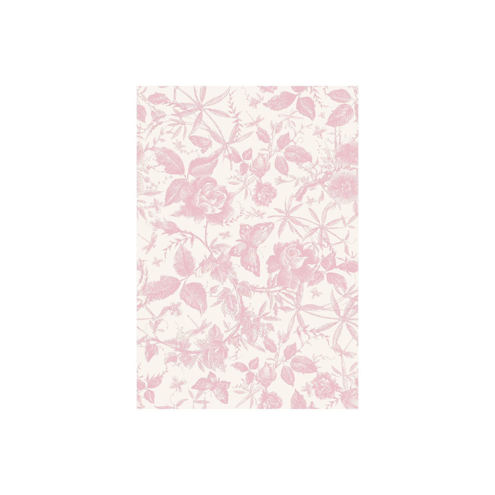 Vintage Butterfly and Floral Wallpaper — Black Rose Pattern